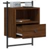 Wall-Mounted Bedside Cabinets - Brown Oak | HipoMarket