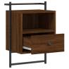 Wall-Mounted Bedside Cabinets - Brown Oak | HipoMarket