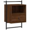 Wall-Mounted Bedside Cabinets - Brown Oak | HipoMarket