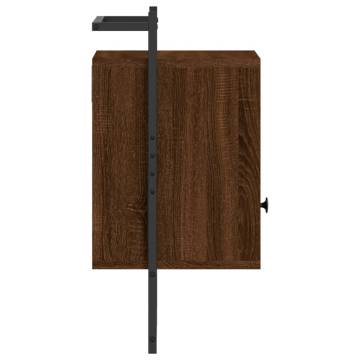 Wall-Mounted Bedside Cabinets - Brown Oak | HipoMarket