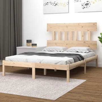 Solid Wood Bed Frame 160x200 cm - Timeless Design | HipoMarket