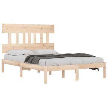 Solid Wood Bed Frame 160x200 cm - Timeless Design | HipoMarket