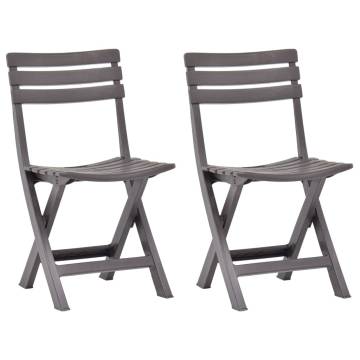 Folding Garden Chairs 2pcs - Weather Resistant Mocha