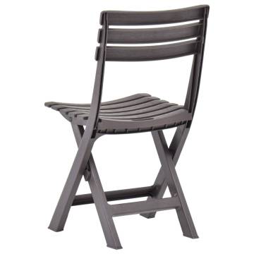 Folding Garden Chairs 2pcs - Weather Resistant Mocha