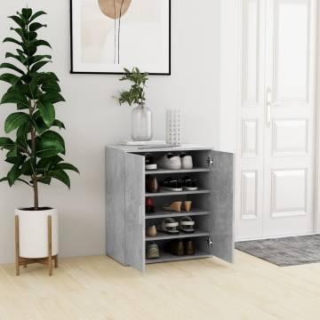 Shoe Cabinet Concrete Grey 60x35x70 cm | Stylish Storage Solution