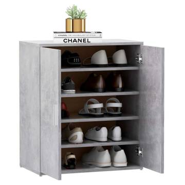 Shoe Cabinet Concrete Grey 60x35x70 cm | Stylish Storage Solution