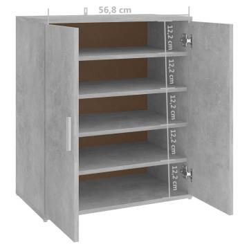 Shoe Cabinet Concrete Grey 60x35x70 cm | Stylish Storage Solution