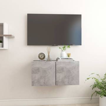 Hanging TV Cabinet Concrete Grey - Modern Design | HipoMarket