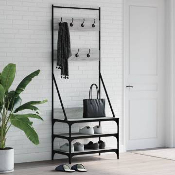 Clothes Rack with Shoe Storage - Grey Sonoma 70x40x184 cm