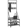 Clothes Rack with Shoe Storage - Grey Sonoma 70x40x184 cm