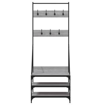 Clothes Rack with Shoe Storage - Grey Sonoma 70x40x184 cm