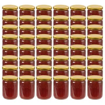 Glass Jam Jars with Gold Lid - 48 pcs - 230 ml - HipoMarket