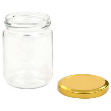 Glass Jam Jars with Gold Lid - 48 pcs - 230 ml - HipoMarket