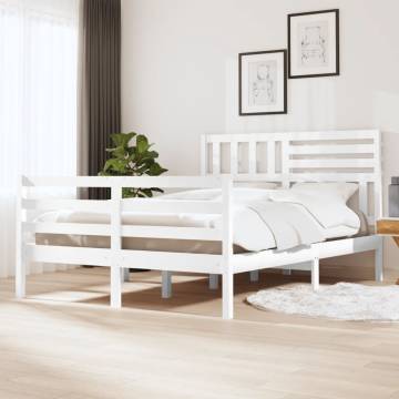 White Solid Wood Bed Frame 120x200 cm | Hipomarket UK