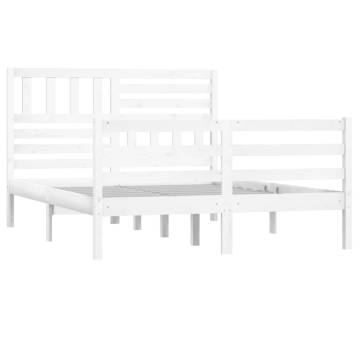 White Solid Wood Bed Frame 120x200 cm | Hipomarket UK