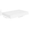 Stylish Floating Wall Shelves - Set of 4 - White MDF