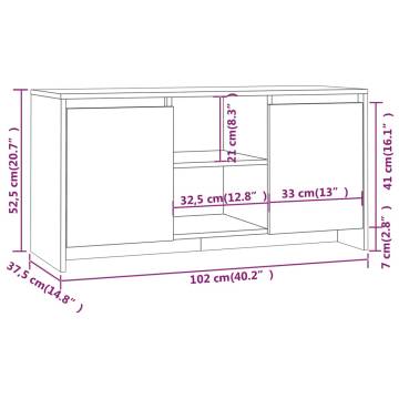 Stylish Grey Sonoma TV Cabinet - 102x37.5x52.5 cm