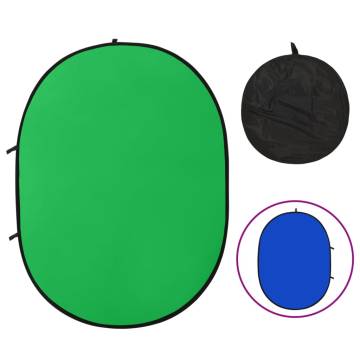 2 in 1 Oval Studio Background Screen - Green & Blue 200x150 cm