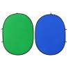 2 in 1 Oval Studio Background Screen - Green & Blue 200x150 cm