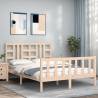 Bed Frame with Headboard 140x190 cm Solid Wood Colour natural Size 140 x 190 cm 