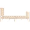 Solid Wood Bed Frame with Headboard - 140x190 cm | Hipo Market