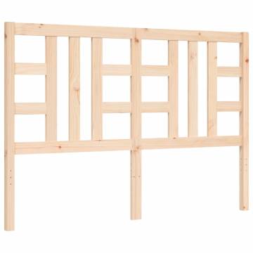 Solid Wood Bed Frame with Headboard - 140x190 cm | Hipo Market