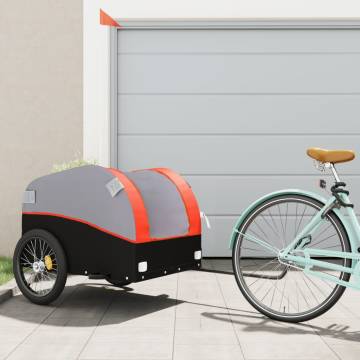 Bike Trailer Black and Orange - 45 kg Iron Cargo Carrier