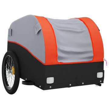 Bike Trailer Black and Orange - 45 kg Iron Cargo Carrier