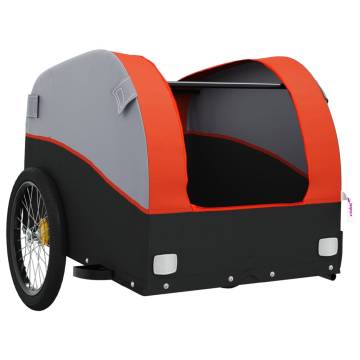 Bike Trailer Black and Orange - 45 kg Iron Cargo Carrier