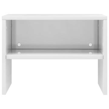 Elegant High Gloss White Bedside Cabinets - Set of 2