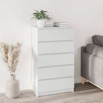 Elegant White Drawer Cabinet - 60x36x103 cm | HipoMarket