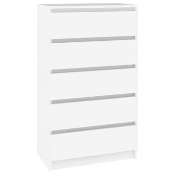 Elegant White Drawer Cabinet - 60x36x103 cm | HipoMarket