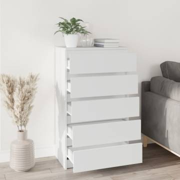 Elegant White Drawer Cabinet - 60x36x103 cm | HipoMarket