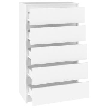 Elegant White Drawer Cabinet - 60x36x103 cm | HipoMarket