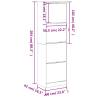 Shoe Cabinet with 4 Flip-Drawers - Sonoma Oak - 60x42x204 cm