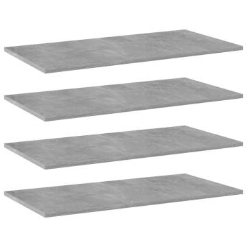 Bookshelf Boards 4 pcs Concrete Grey - 80x40 cm | HipoMarket