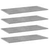 Bookshelf Boards 4 pcs Concrete Grey 80x40x1.5 cm Engineered Wood Colour concrete grey Size 80 x 40 x 1.5 cm Quantity in Package 4 