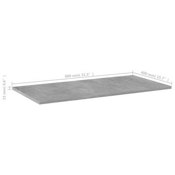 Bookshelf Boards 4 pcs Concrete Grey - 80x40 cm | HipoMarket