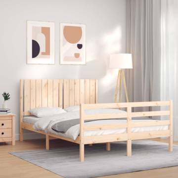 Solid Wood Bed Frame with Headboard 140x200 cm - Hipomarket