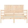 Solid Wood Bed Frame with Headboard 140x200 cm - Hipomarket