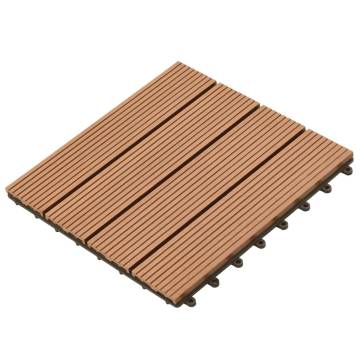 22 Pcs WPC Decking Tiles 30x30 cm - Durable Dark Brown