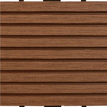 22 Pcs WPC Decking Tiles 30x30 cm - Durable Dark Brown