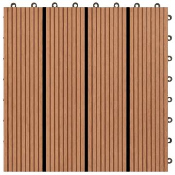 22 Pcs WPC Decking Tiles 30x30 cm - Durable Dark Brown