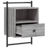 Wall-Mounted Bedside Cabinets - Grey Sonoma - 2 pcs