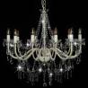 Elegant White Chandelier with Beads - 12 x E14 Bulbs