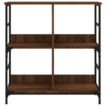 Brown Oak Bookshelf - 78.5x33x82 cm Engineered Wood Storage