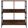 Brown Oak Bookshelf - 78.5x33x82 cm Engineered Wood Storage