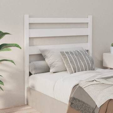 Stylish White Bed Headboard | Solid Pine Wood - 106x4x100 cm