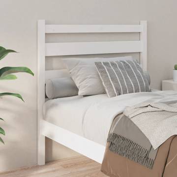 Stylish White Bed Headboard | Solid Pine Wood - 106x4x100 cm