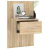 Sonoma Oak Wall-Mounted Bedside Cabinets - 2 Pcs